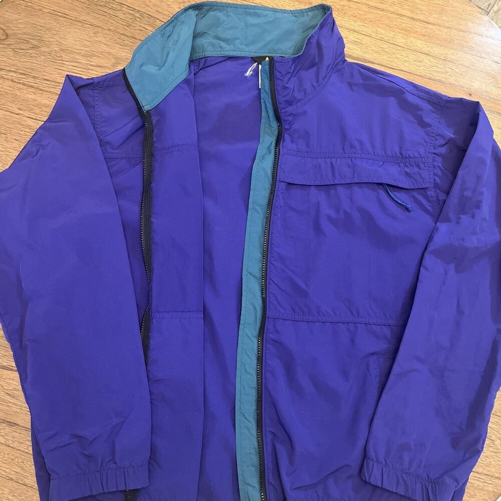 Vintage REI 1990s Versatech Windbreaker Jacket USA Made Classic Purple & Teal - Picture 8 of 14